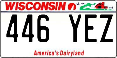 WI license plate 446YEZ