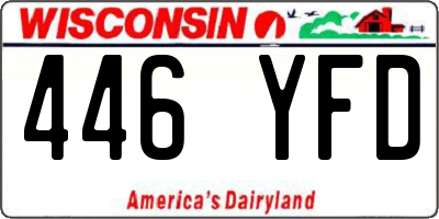 WI license plate 446YFD
