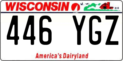WI license plate 446YGZ
