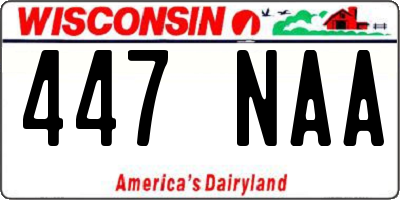 WI license plate 447NAA