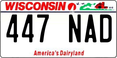 WI license plate 447NAD