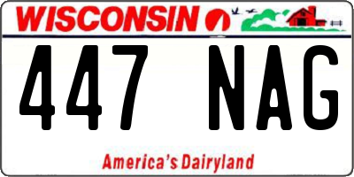 WI license plate 447NAG