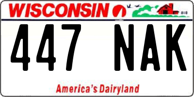 WI license plate 447NAK