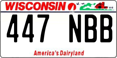 WI license plate 447NBB