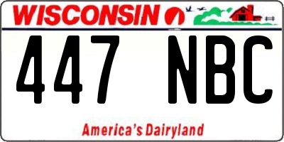 WI license plate 447NBC