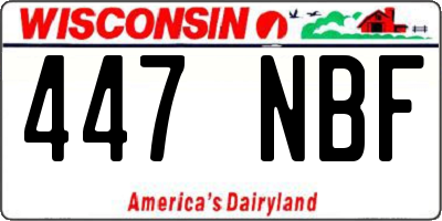 WI license plate 447NBF