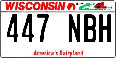 WI license plate 447NBH
