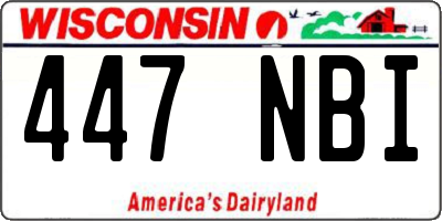 WI license plate 447NBI