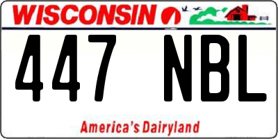 WI license plate 447NBL