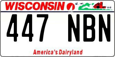 WI license plate 447NBN