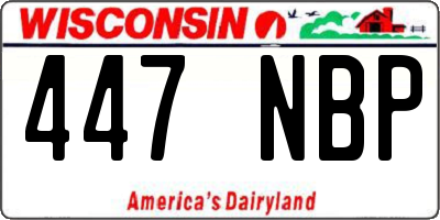 WI license plate 447NBP