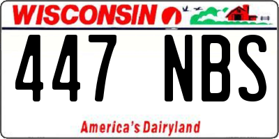 WI license plate 447NBS