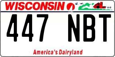 WI license plate 447NBT
