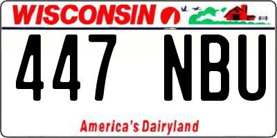 WI license plate 447NBU