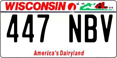 WI license plate 447NBV