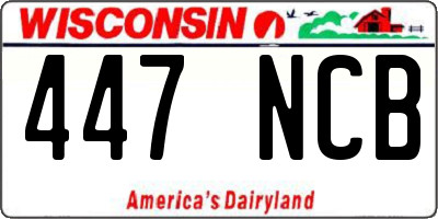 WI license plate 447NCB