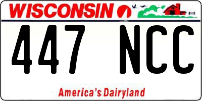 WI license plate 447NCC