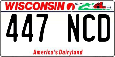WI license plate 447NCD