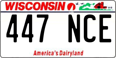 WI license plate 447NCE