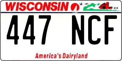 WI license plate 447NCF