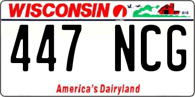 WI license plate 447NCG