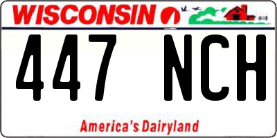 WI license plate 447NCH