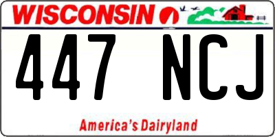 WI license plate 447NCJ