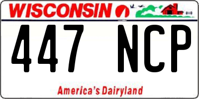 WI license plate 447NCP
