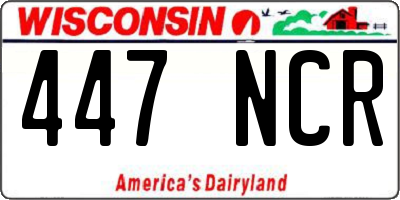 WI license plate 447NCR