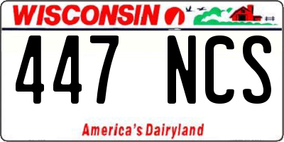 WI license plate 447NCS