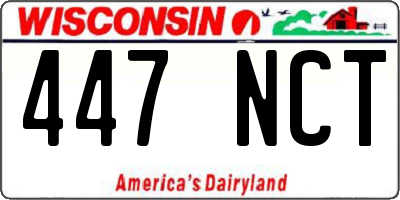 WI license plate 447NCT