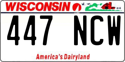 WI license plate 447NCW