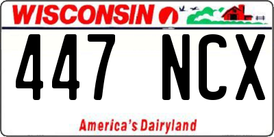 WI license plate 447NCX