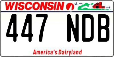 WI license plate 447NDB