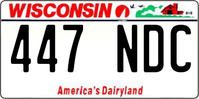 WI license plate 447NDC
