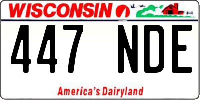 WI license plate 447NDE