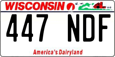 WI license plate 447NDF