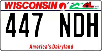WI license plate 447NDH