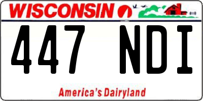 WI license plate 447NDI