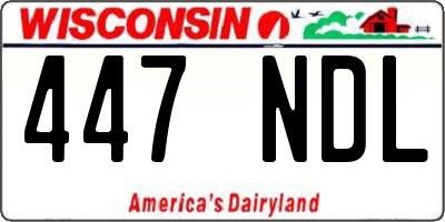 WI license plate 447NDL