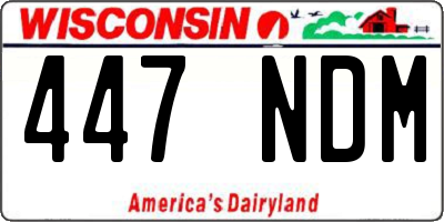 WI license plate 447NDM