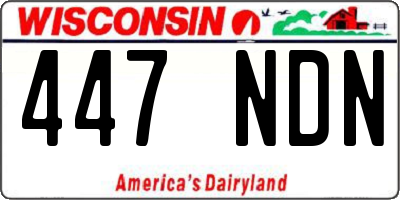 WI license plate 447NDN