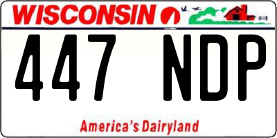 WI license plate 447NDP