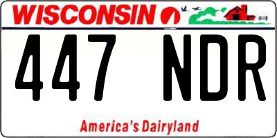 WI license plate 447NDR