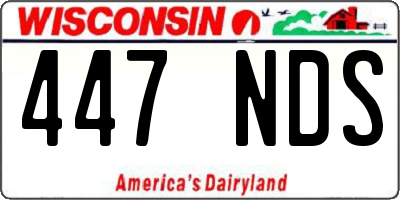 WI license plate 447NDS