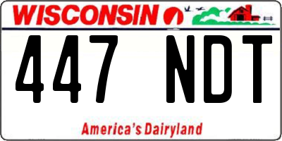 WI license plate 447NDT