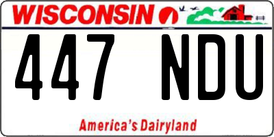 WI license plate 447NDU