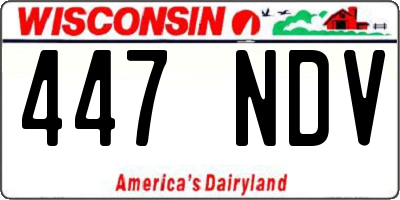 WI license plate 447NDV