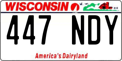 WI license plate 447NDY