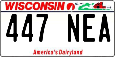 WI license plate 447NEA